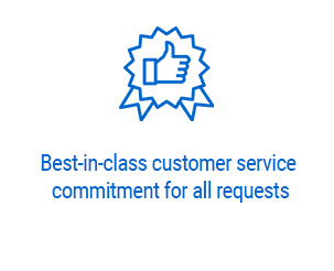 Best-in-class customer service commitment for all requests